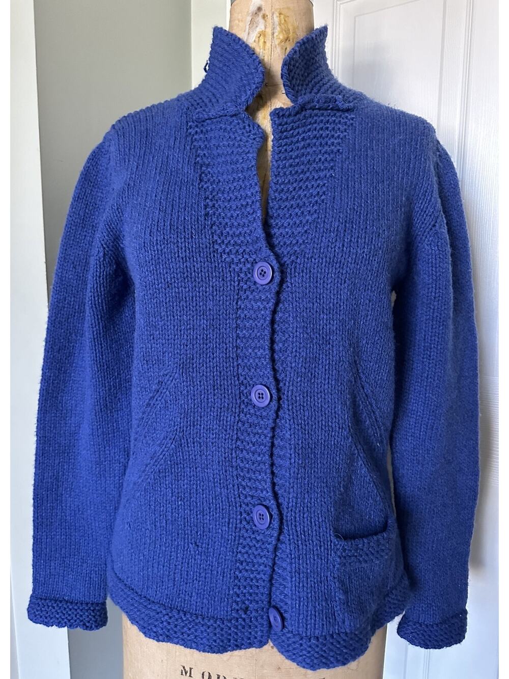 ALPHA MASSIMO REBECCHI Wool Cardigan Sweater Jacket 46 Us M Blue Italy Blazer